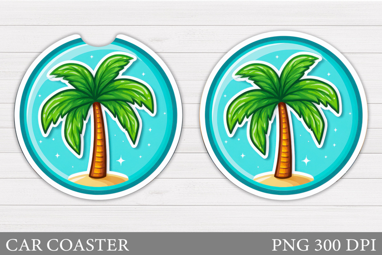 Palm Tree Car Coaster Design. Palm Tree Sublimation