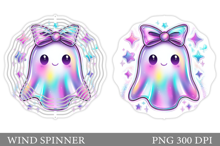Cute Ghost Wind Spinner Design. Cute Halloween Wind Spinner