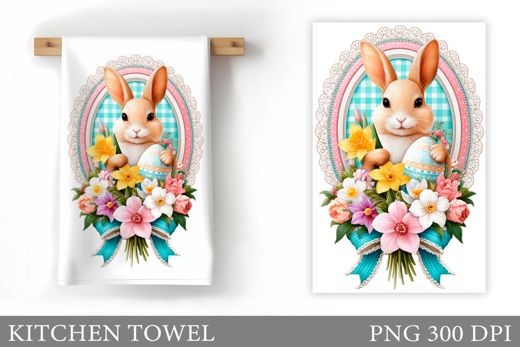 Easter Bunny Kitchen Towel. Bunny Kitchen Towel Sublimation