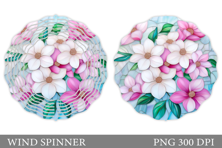 Flowers Wind Spinner Design. Floral Wind Spinner Sublimation
