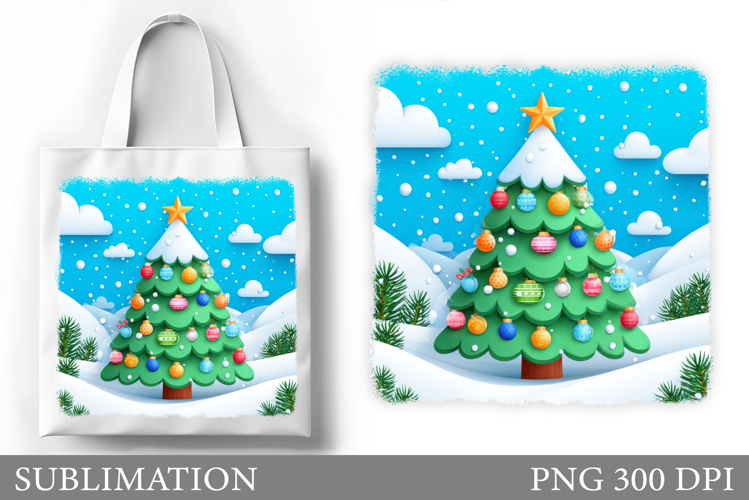 Christmas Tree Tote Bag. Christmas Tote Bag Design