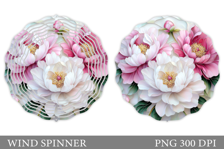 Floral Wind Spinner Sublimation. Flowers Wind Spinner Design
