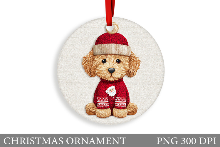 Cute Dog Christmas Ornament. Christmas Ornament Design