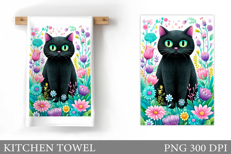 Cat Kitchen Towel Design. Cat Sublimation