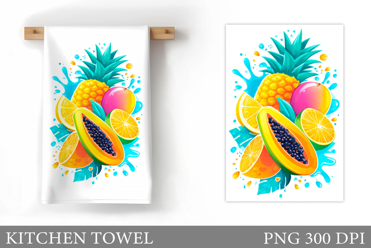 Fruits Kitchen Towel Design. Summer Kitchen Towel