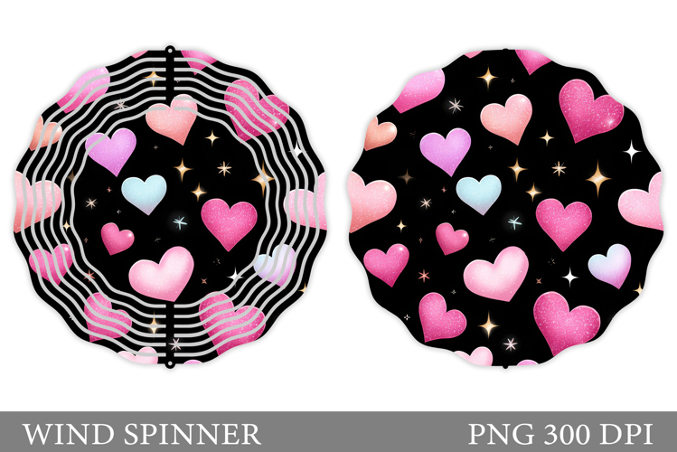 Hearts Wind Spinner Sublimation. Valentines Wind Spinner