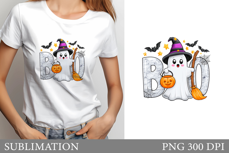 Ghost Boo T-Shirt Design. Ghost Boo Sublimation
