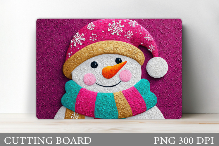 Christmas Cutting Board. Snowman Cutting Board Sublimation