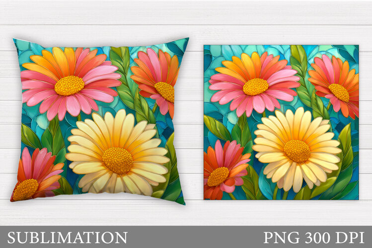 Flowers Pillow Design. Floral Pillow Sublimation example image 1