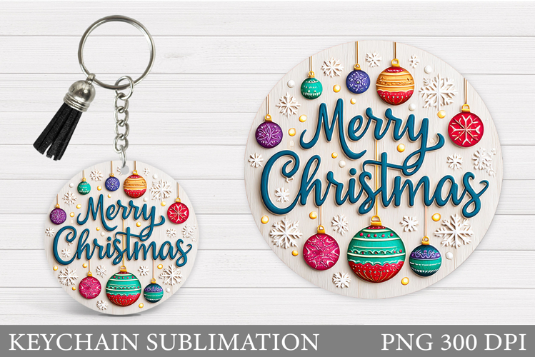 Christmas Keychain Sublimation. Christmas Keychain Design