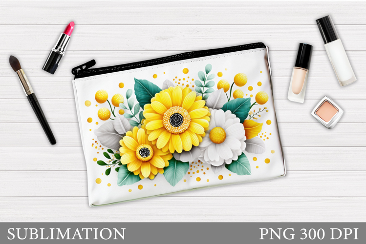 Flowers Makeup Bag Design. Flowers Makeup Pouch Sublimation