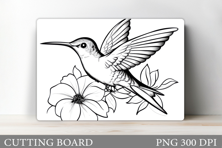 Hummingbird Cutting Board. Flowers Kitchen Cutting Board
