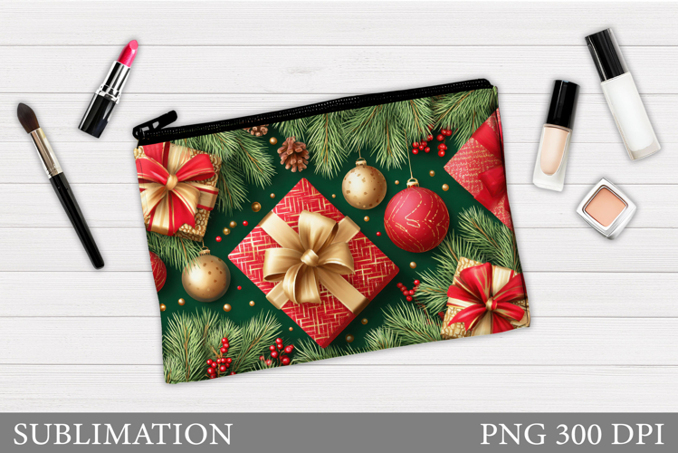 Christmas Cosmetics Bag. Christmas Makeup Pouch Sublimation