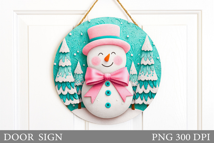 Christmas Snowman Door Sign. Christmas Door Sign Design