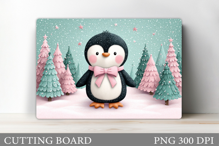 Cute Penguin Cutting Board. Christmas Cutting Board Design