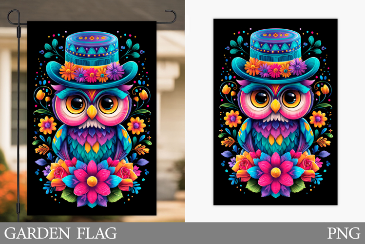 Cute Owl Garden Flag Design. Cute Owl Sublimation