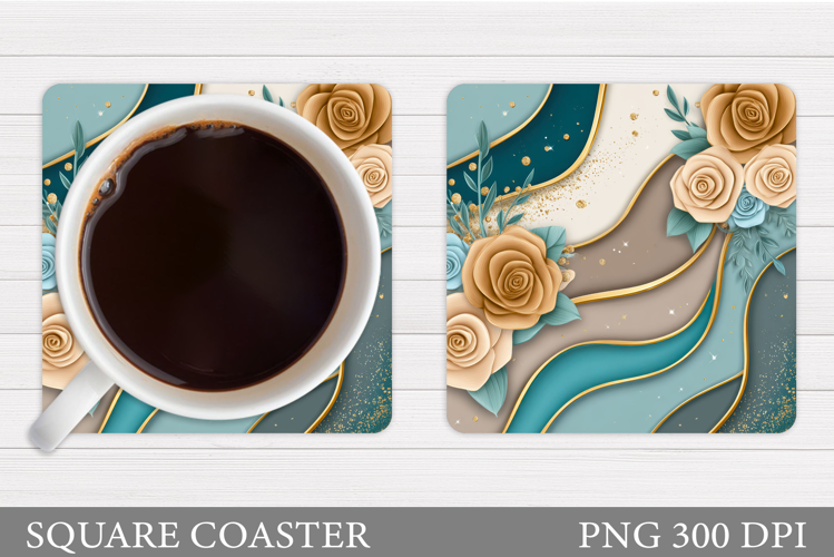 Roses Coaster Design. Rose Coaster Sublimation