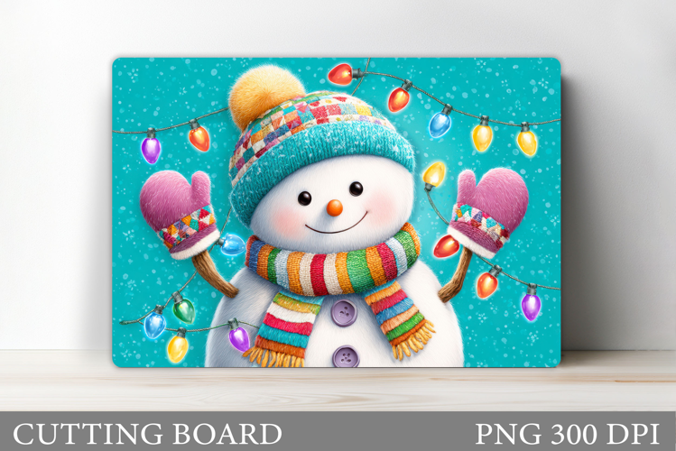 Christmas Cutting Board. Snowman Cutting Board Sublimation