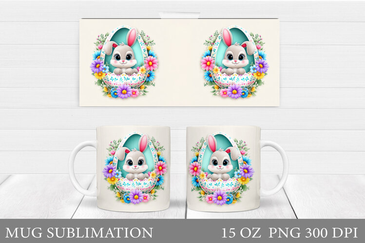 Easter Bunny Mug Design. Easter Mug Wrap Sublimation example image 1