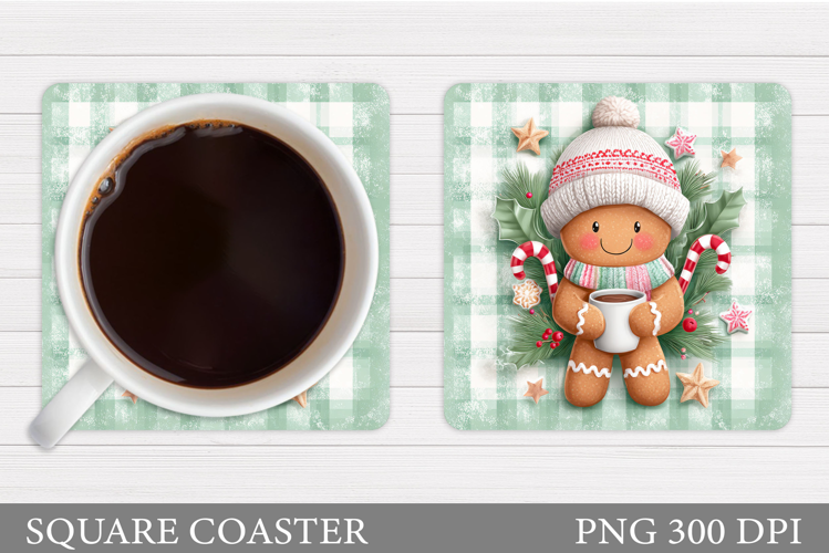 Gingerbread Coaster Design. Christmas Coaster Sublimation