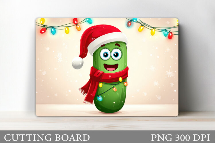 Christmas Pickle Cutting Board. Christmas Cutting Board example image 1