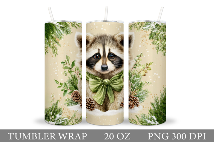 Christmas Raccoon Tumbler. Christmas Tumbler Sublimation