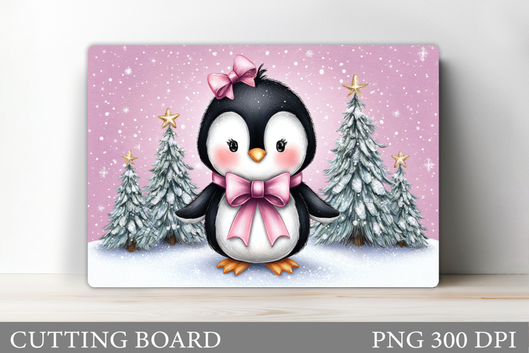 Cute Penguin Cutting Board. Christmas Cutting Board Design