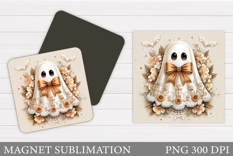 Halloween Ghost Magnet Design. Cute Ghost Sublimation