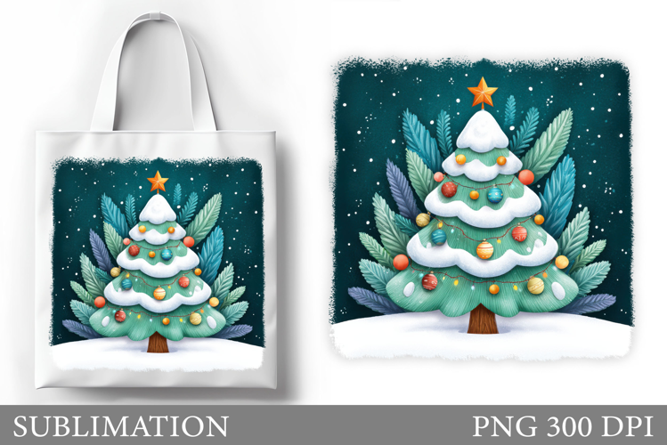 Christmas Tree Tote Bag. Christmas Tote Bag Sublimation