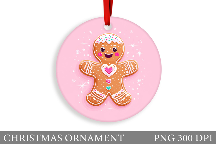 Gingerbread Christmas Ornament. Cute Raccoon Sublimation