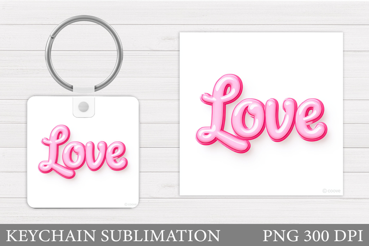 Love Keychain Design. Valentine Keychain Sublimation