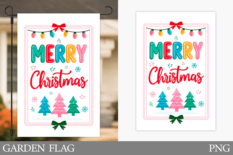Merry Christmas Garden Flag. Christmas Garden Flag Design