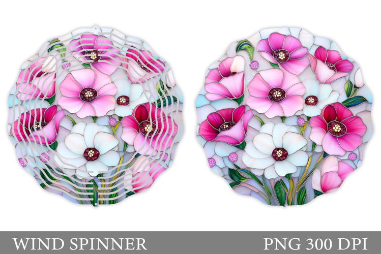 Flowers Wind Spinner Design. Floral Wind Spinner Sublimation
