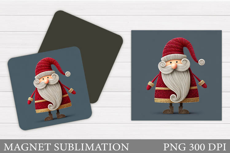 Santa Claus Magnet Sublimation. Christmas Magnet Design