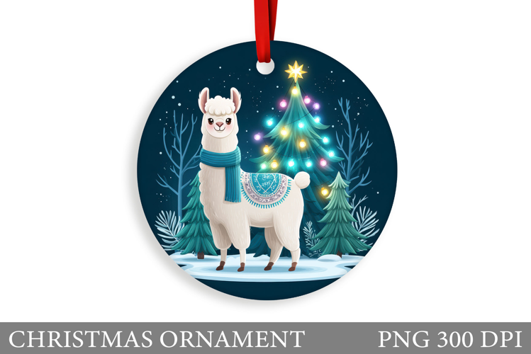 Cute Lama Christmas Ornament. Christmas Ornament Design