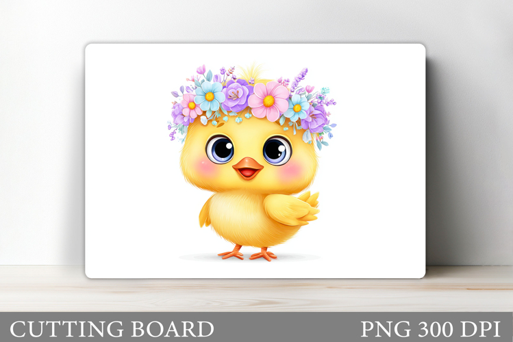 Cute Chick Cutting Board. Chick Flowers Cutting Board Design