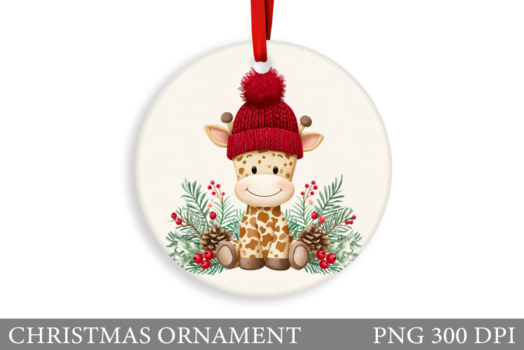 Cute Giraffe Christmas Ornament. Christmas Ornament Design