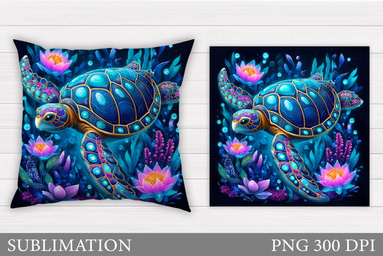 Sea Turtle Pillow Design. Turtle Sublimation