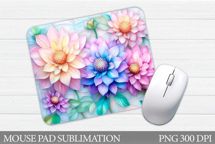 Flowers Mouse Pad Sublimation. Floral Mouse Pad Design