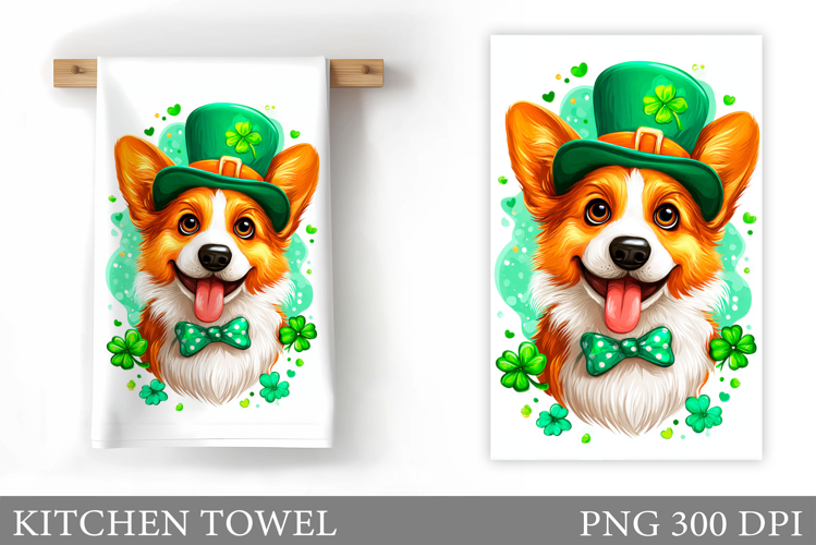 St Patrick Dog Kitchen Towel. St Patrick Kitchen Towel