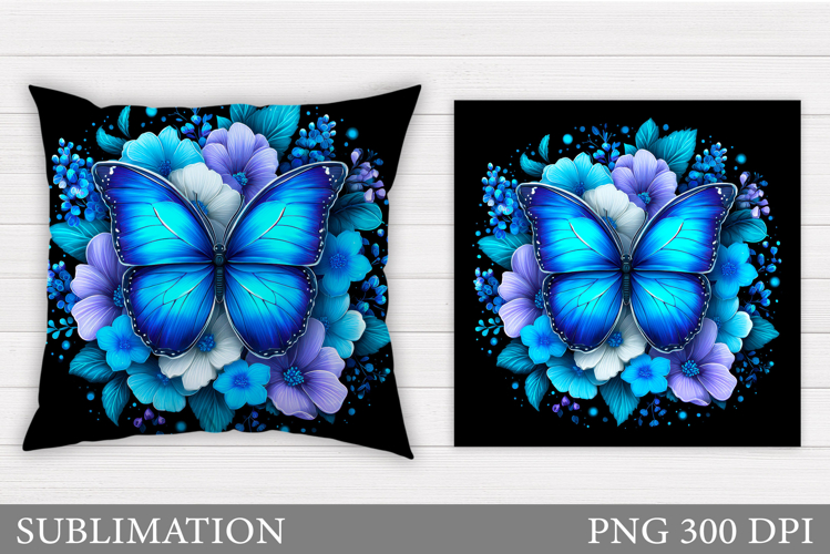 Butterfly Flowers Sublimation. Butterfly Pillow Sublimation