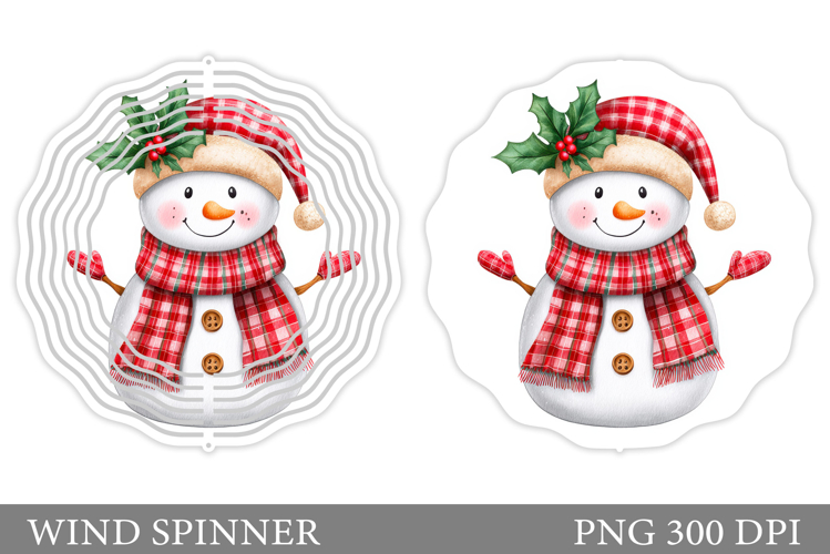 Christmas Wind Spinner. Cute Snowman Wind Spinner Design
