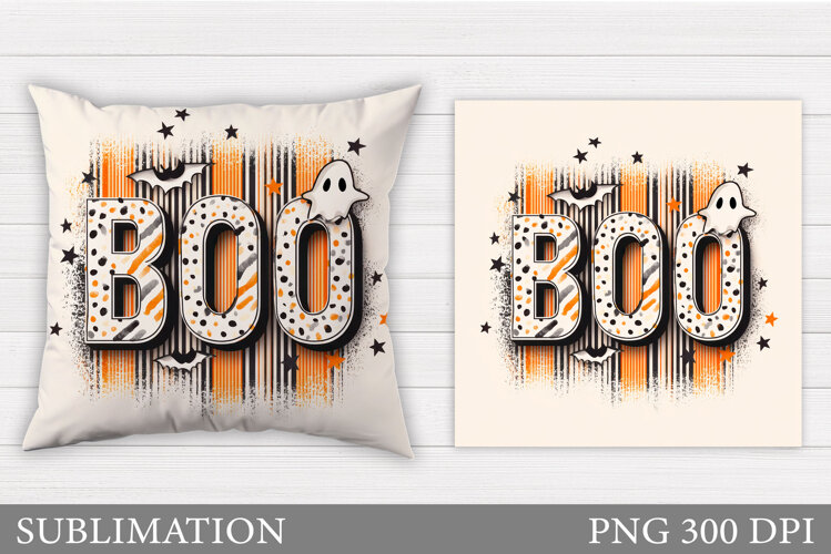 Boo Pillow Design. Halloween Pillow Sublimation example image 1