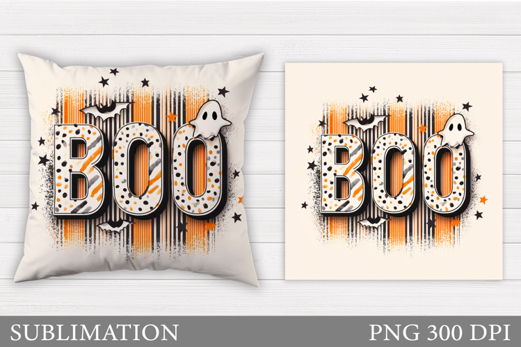 Boo Pillow Design. Halloween Pillow Sublimation