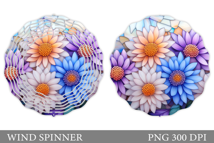 Flowers Wind Spinner Design. Floral Wind Spinner Sublimation