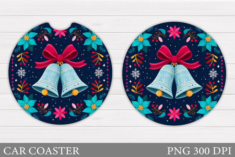 Christmas Car Coaster Design. Christmas Round Coaster