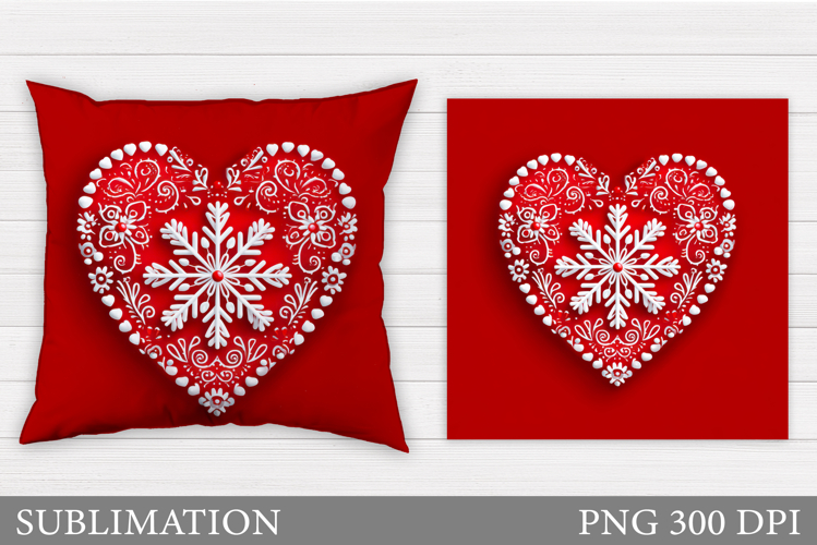 Christmas Pillow Sublimation. Snowflakes Pillow Design