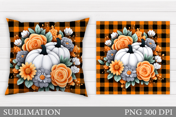 Fall Pumpkin Pillow Design. Fall Pillow Sublimation