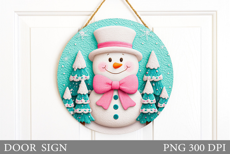Christmas Snowman Door Sign. Christmas Door Sign Sublimation