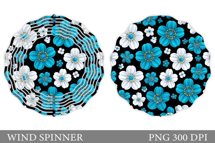 Flowers Wind Spinner Design. Floral Wind Spinner Sublimation